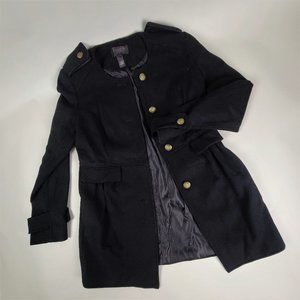 VICTORIA'S SECRET Black Peacoat with Coat of Arms Buttons (Size 4)